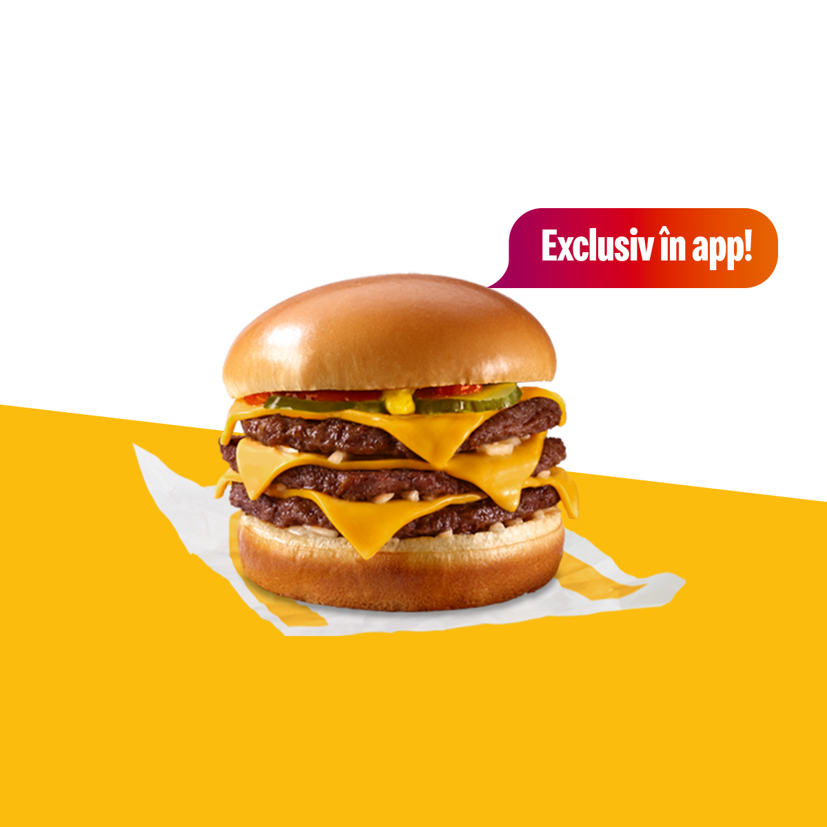 Meniu Mediu Triplu Cheeseburger